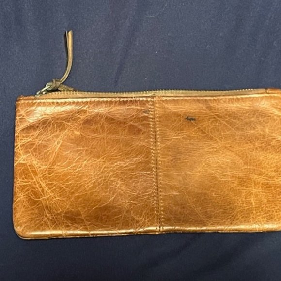 VTG Brown Distressed Leather Zip Studded Accents Pouch Wallet 7.5"x4.25" - Picture 11 of 15